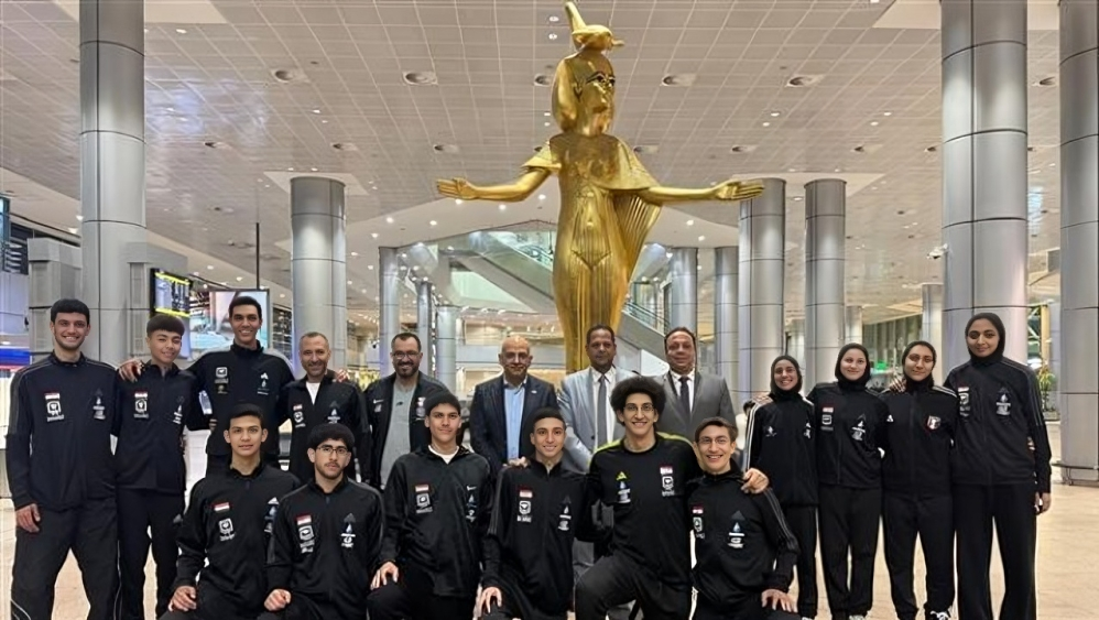 استقبال بعثة منتخب مصر للتايكوندو في المطار بعد الفوز بـ8 ميداليات في إثيوبيا