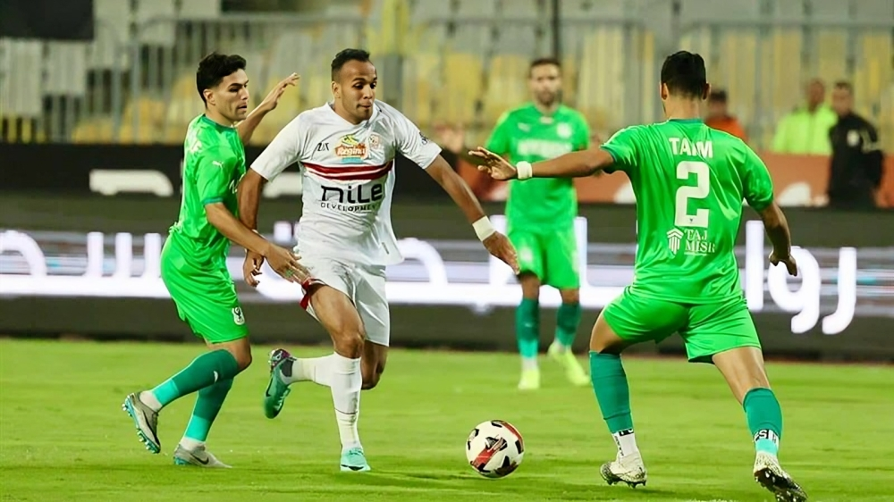 صورة من مباراة الزمالك والمصري البورسعيدي في الدوري المصري الممتاز 2025