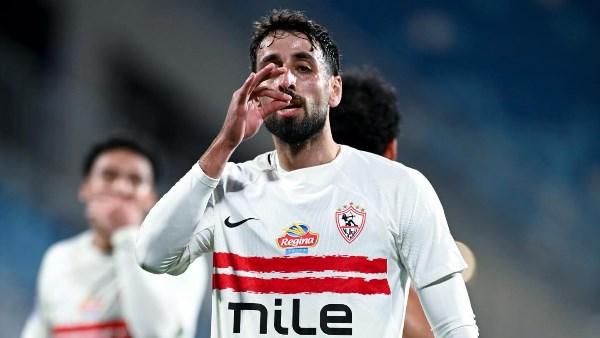 عدي الدباغ يحتفل بهدفه مع الزمالك في الدوري المصري