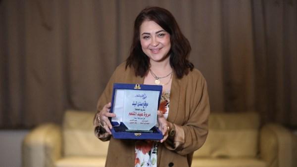 مروة عبد المنعم خلال تكريمها في موقع صدى البلد عن دورها في مسرحية سما
