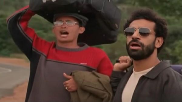 محمد صلاح يحتفل بهدف الفوز أمام جنوب أفريقيا في كأس أمم أفريقيا