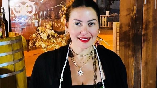 لقاء الخميسي في مشهد من مسلسل «روج أسود»