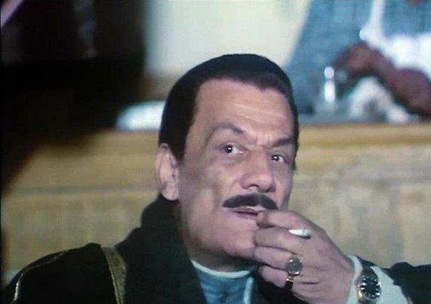 الفنان الراحل سامي سرحان أثناء تصوير أحد أعماله السينمائية