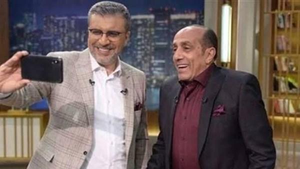 عمرو الليثي وأحمد صيام خلال تقديم حلقة عن فتوة بولاق في برنامج رمضان المصري مع الحرافيش