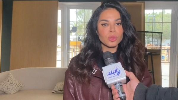 نسرين أمين من كواليس تصوير مسلسل حق ضايع