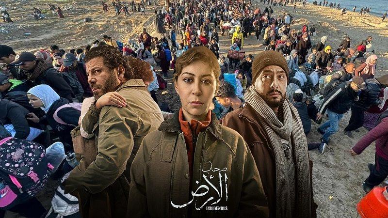 مشهد من مسلسل "صحاب الأرض" يظهر الحامل فدوى أثناء تعرضها للنزيف