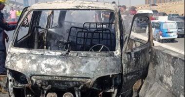 السيطرة على حريق ميكروباص أعلى محور 26 يوليو بالجيزة