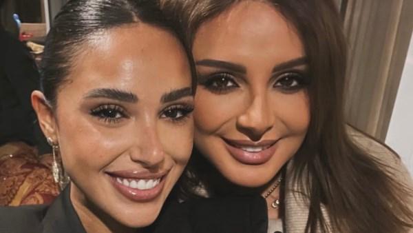 آية سماحة مع أنغام في صورة احتفالية بمناسبة عيد ميلاد أنغام