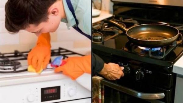 أجهزة غاز منزلية مع تحذير من تسرب الغاز والوقاية