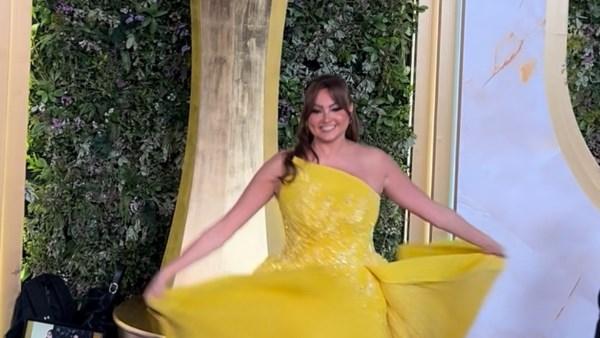 الفنانة بشرى خلال حضور حفل Joy Awards في الرياض وتعبيرها عن دعمها للمغرب في نهائي كأس الأمم