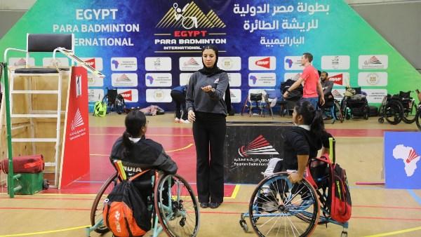لاعبو منتخب مصر للريشة الطائرة البارالمبية أثناء التدريب استعدادًا للنسخة الثالثة من البطولة