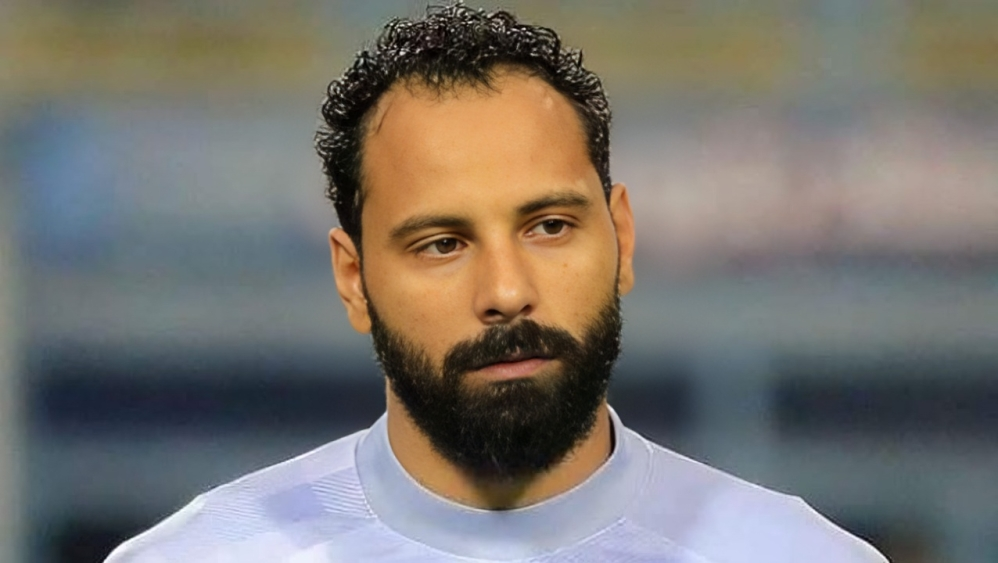 محمود جنش خلال أحد تدريباته مع فريق الاتحاد السكندري
