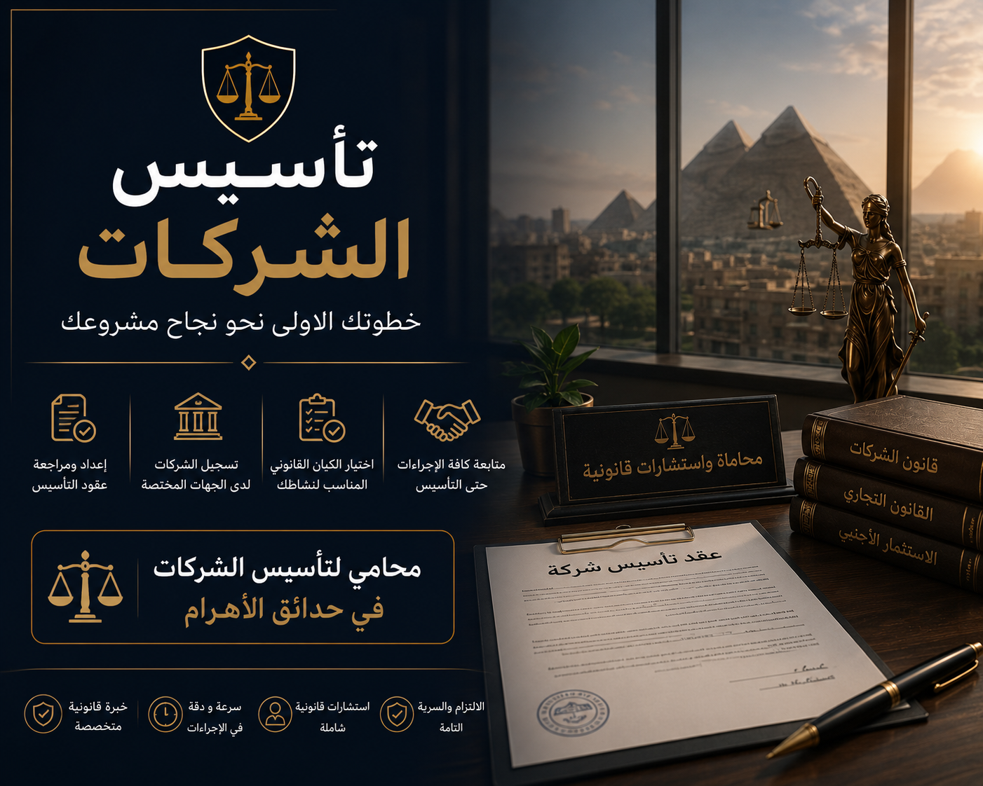 محامي لتأسيس الشركات في حدائق الأهرام