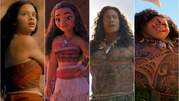 موانا وماوي في النسخة الحية الجديدة من فيلم Moana