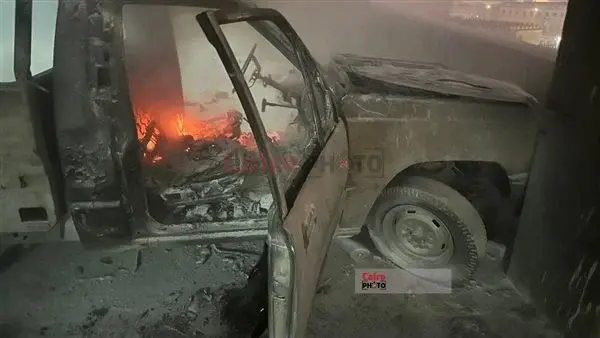 حريق سيارة داخل جراج أبراج الملتقى بالعباسية