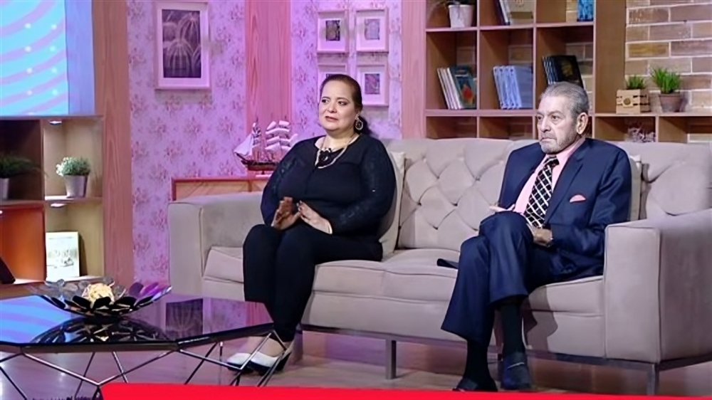 أرملة إحسان الترك في حديث تلفزيوني.