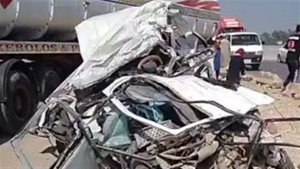 صورة من موقع حادث تصادم الطريق الإقليمي بالمنوفية