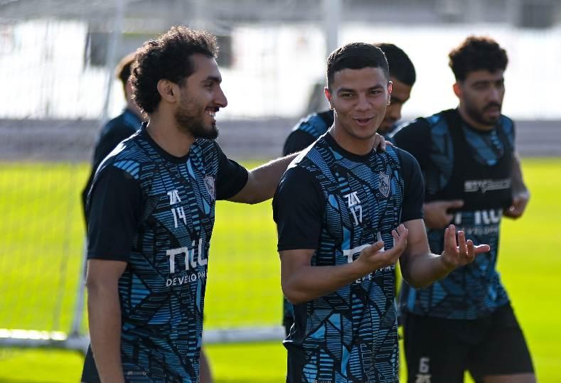 فريق الزمالك يتدرب خلال المعسكر المغلق استعدادًا لمباراة نهائي كأس مصر.