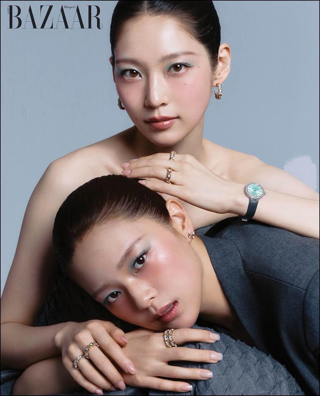 غونغ سونغ يون وجونغيون عضوة TWICE في أول جلسة تصوير مشتركة لصالح Harper's Bazaar Korea 2026