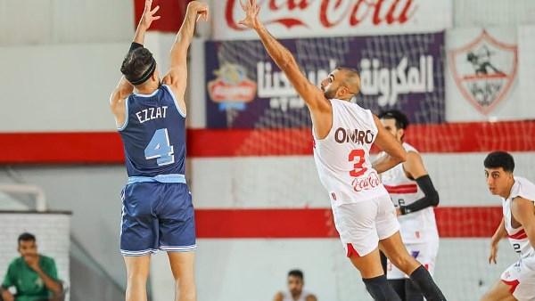 لاعبو سلة الزمالك خلال مباراة الاتحاد السكندري في نصف النهائي