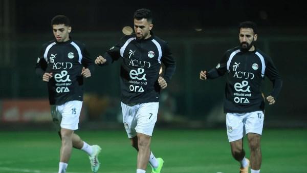 لاعبو منتخب مصر خلال أول تدريب استعدادًا لمواجهتي السعودية وإسبانيا