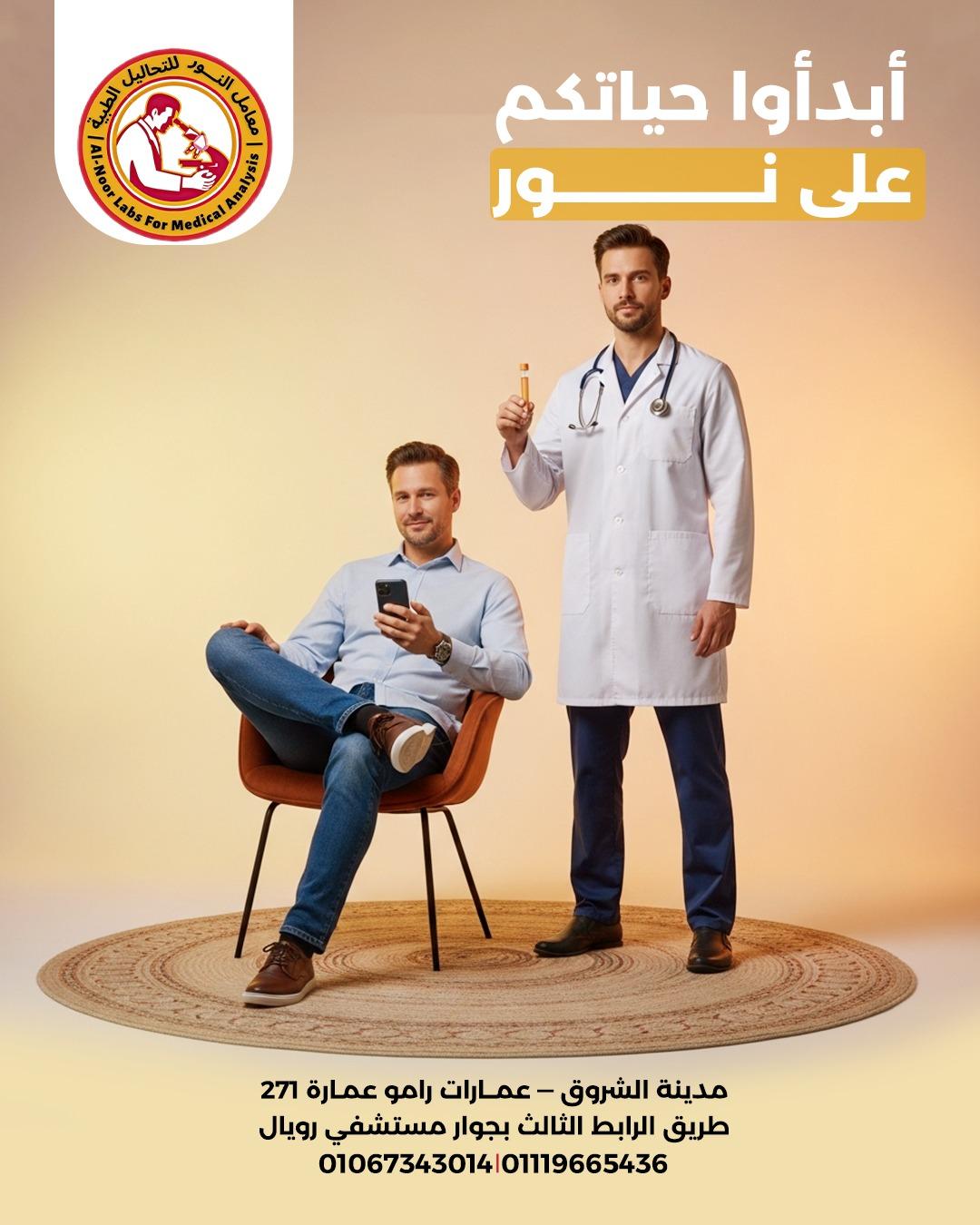 صورة معمل تحاليل طبية حديث يحتوي على أجهزة فحص الدم والتحاليل في مدينة الشروق