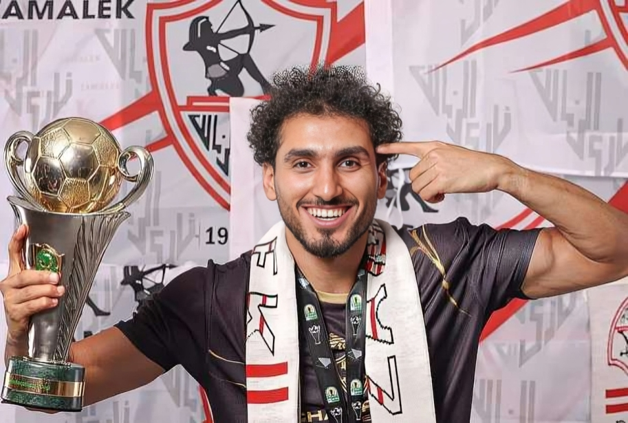 أحمد حمدي لاعب الزمالك أثناء فترة التأهيل من إصابة الرباط الصليبي.