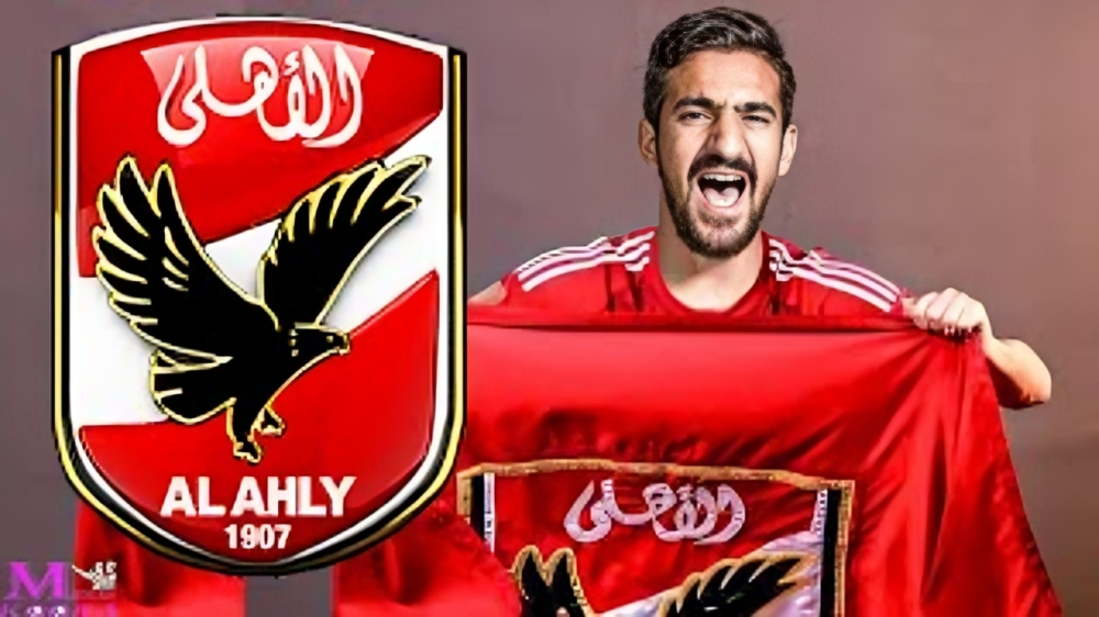 محمد بن رمضان لاعب الأهلي الجديد خلال الكشف الطبي.
