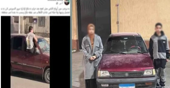 ضبط طفل يقود سيارة برعونة في السويس ويعرض حياته للخطر