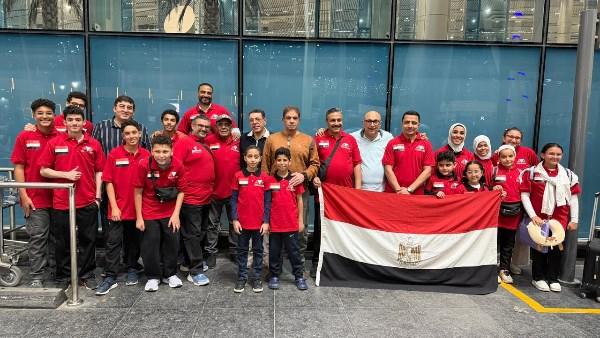 بعثة منتخب مصر للشطرنج للناشئين أثناء السفر إلى أوغندا للمشاركة في بطولة إفريقيا