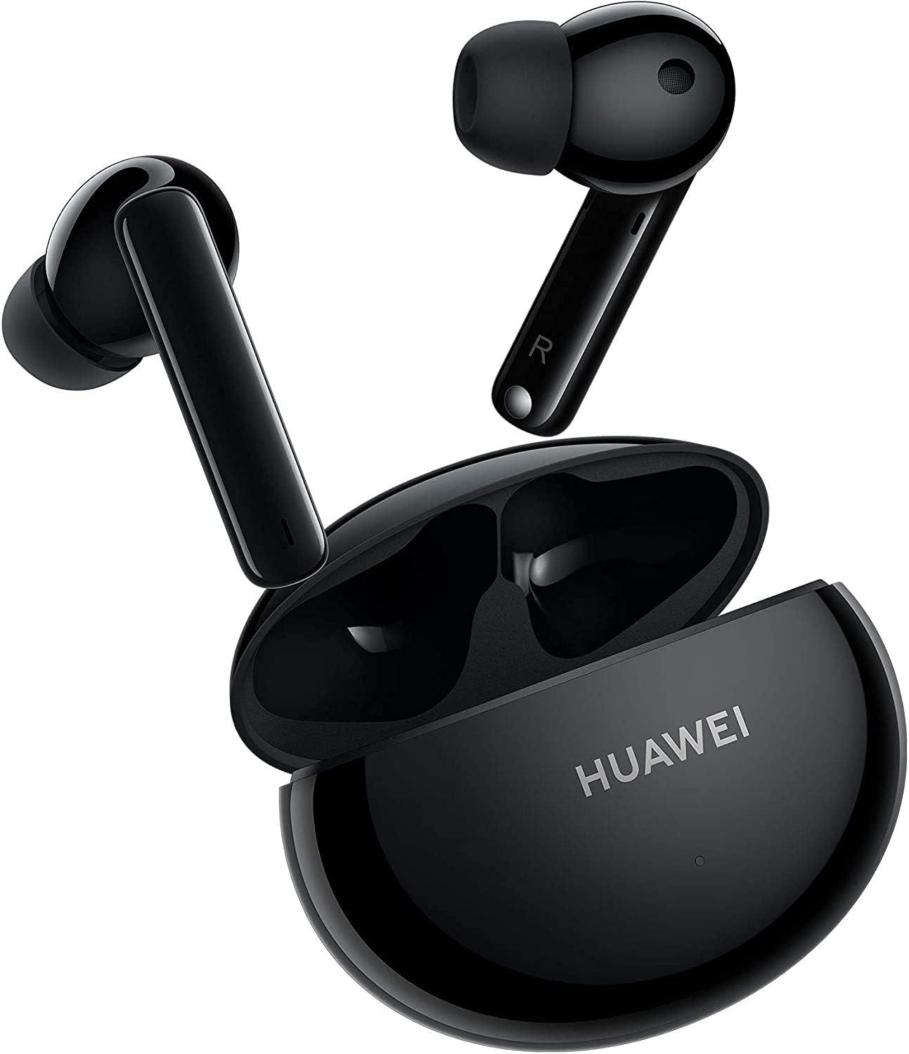 سماعات HUAWEI FreeBuds – تصميم أنيق بلون أبيض مع علبة شحن