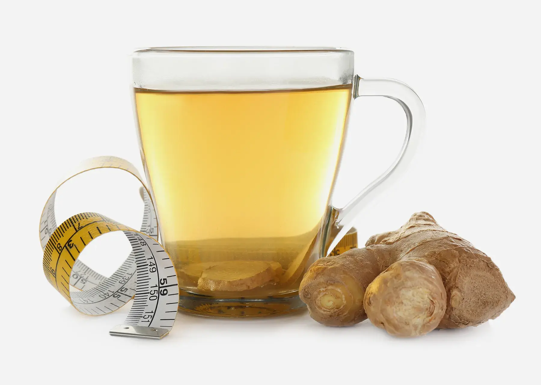 كوب شاي زنجبيل مع شرائح ليمون وعسل