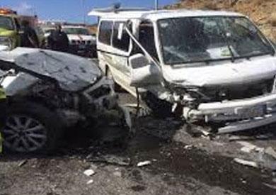 حادث تصادم سيارتين بطريق حوش عيسى – دمنهور بمحافظة البحيرة