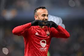 محمد مجدي أفشة خلال مباراة مع الأهلي.