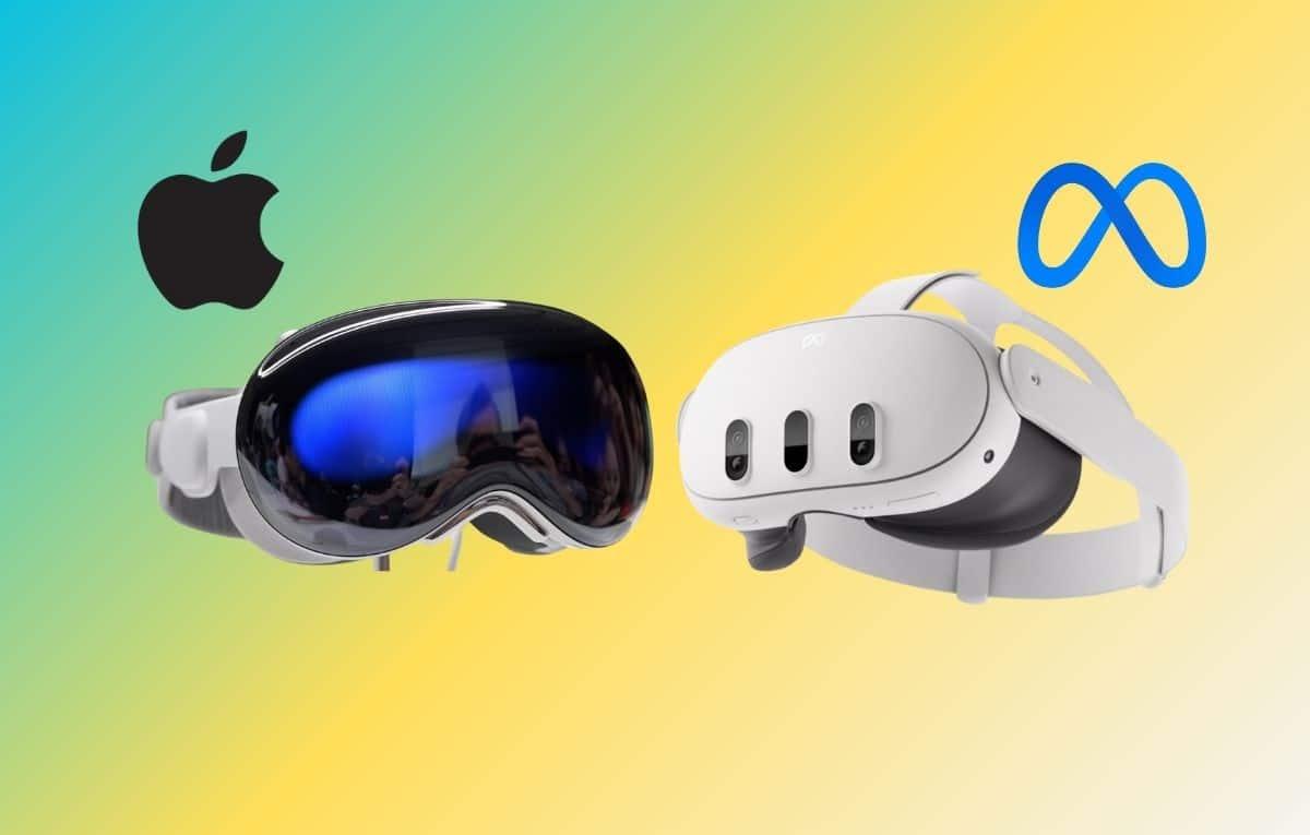 مقارنة بين تصميم ومواصفات نظارة Apple Vision Pro ونظارة Meta Quest 3