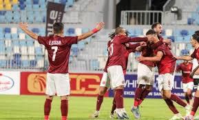 احتفال لاعبي سيراميكا بالفوز على كهرباء الإسماعيلية بهدف عكسي في الدوري المصري