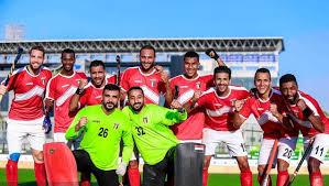 مباراة منتخب مصر للهوكي ضد جنوب أفريقيا في الإسماعيلية.