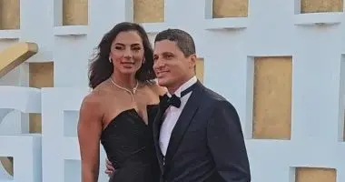 عمرو منسي وزوجته وماريان خوري في افتتاح الدورة الثامنة لمهرجان الجونة السينمائي