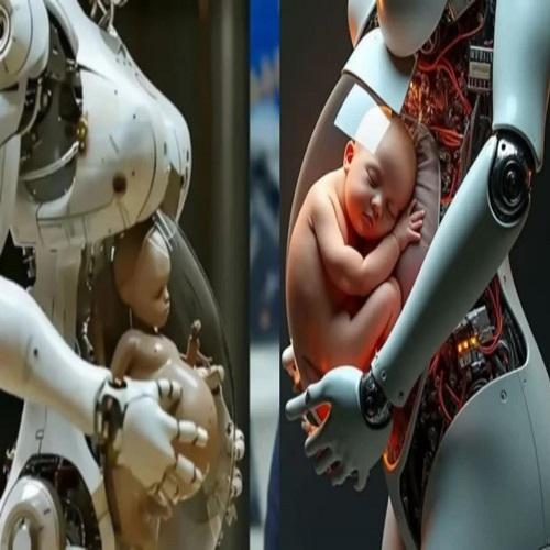 روبوت أوبتيموس بجانب إيلون ماسك أثناء عرضه في مؤتمر "We, Robot"