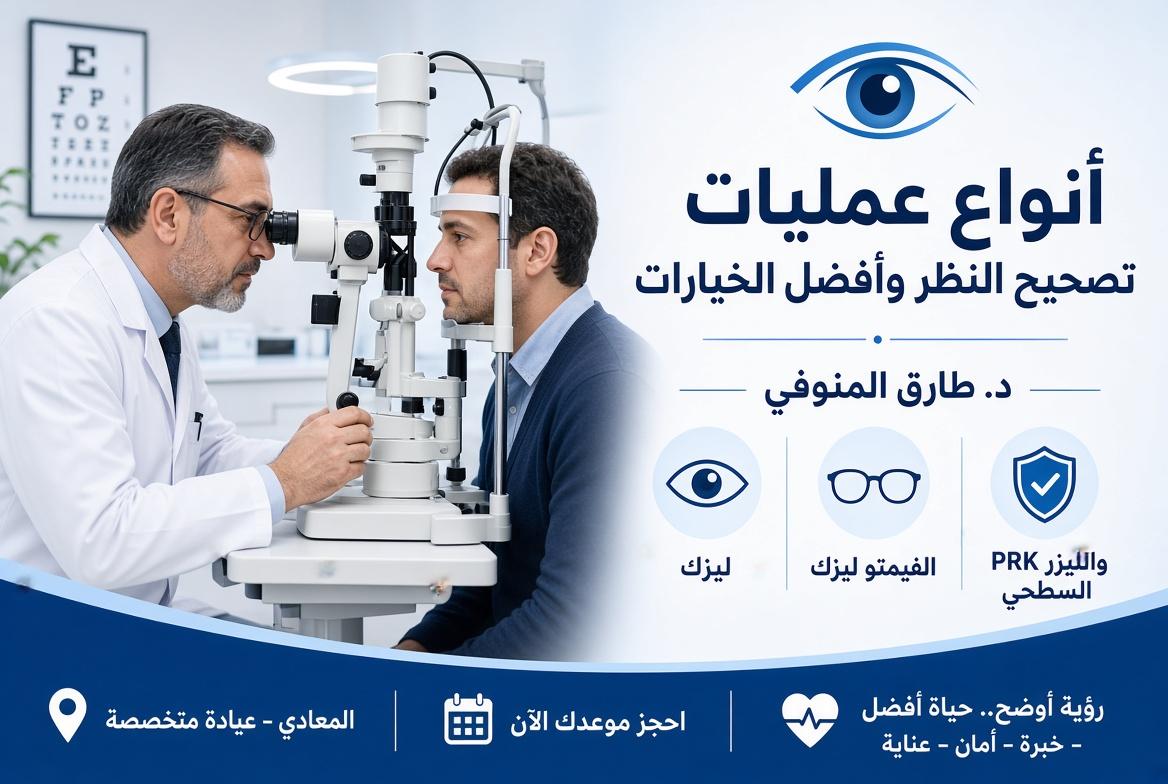 انواع عمليات تصحيح النظر وأفضل الخيارات| د. طارق المنوفي
