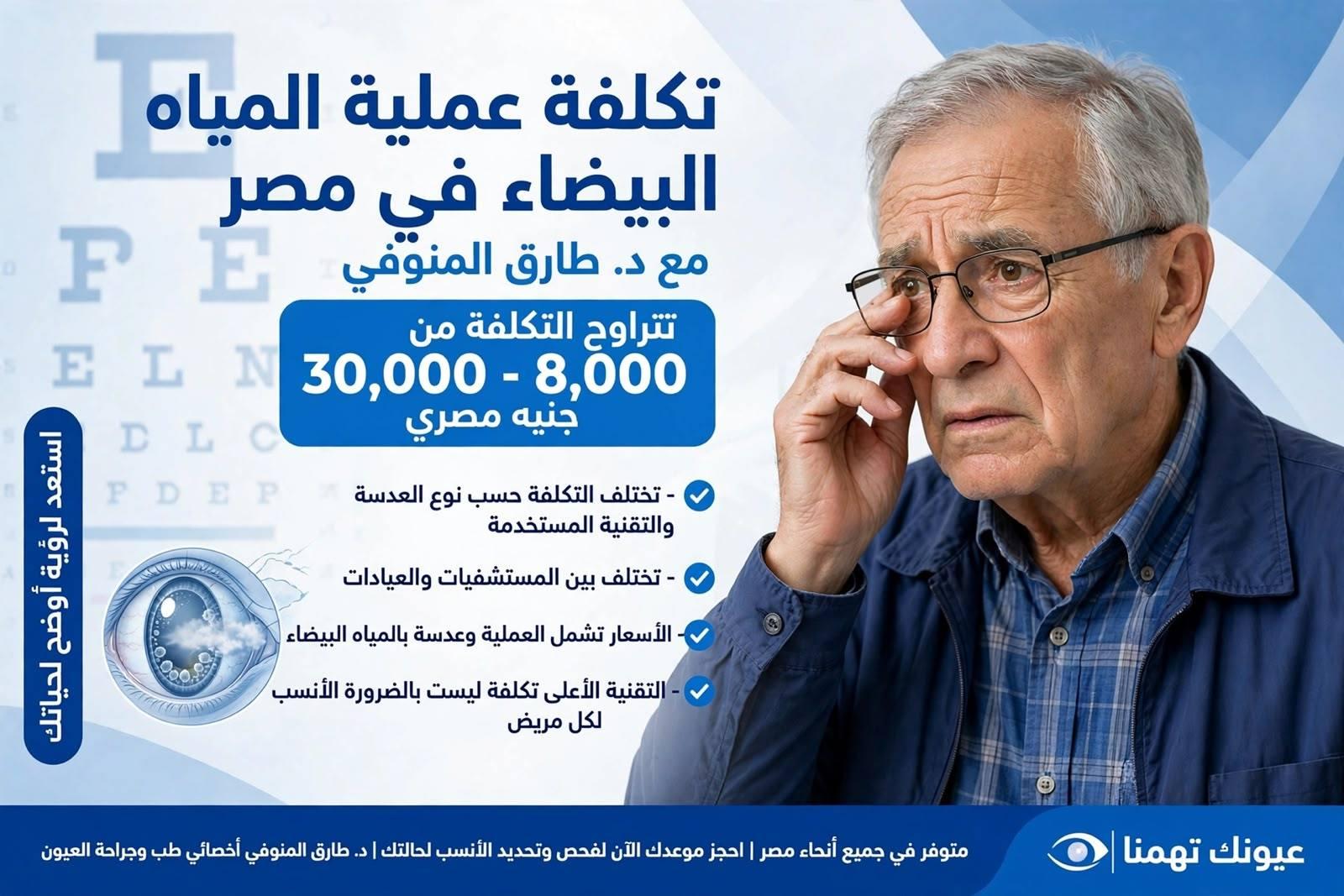 تكلفة عملية المياه البيضاء في مصر | دكتور طارق المنوفي