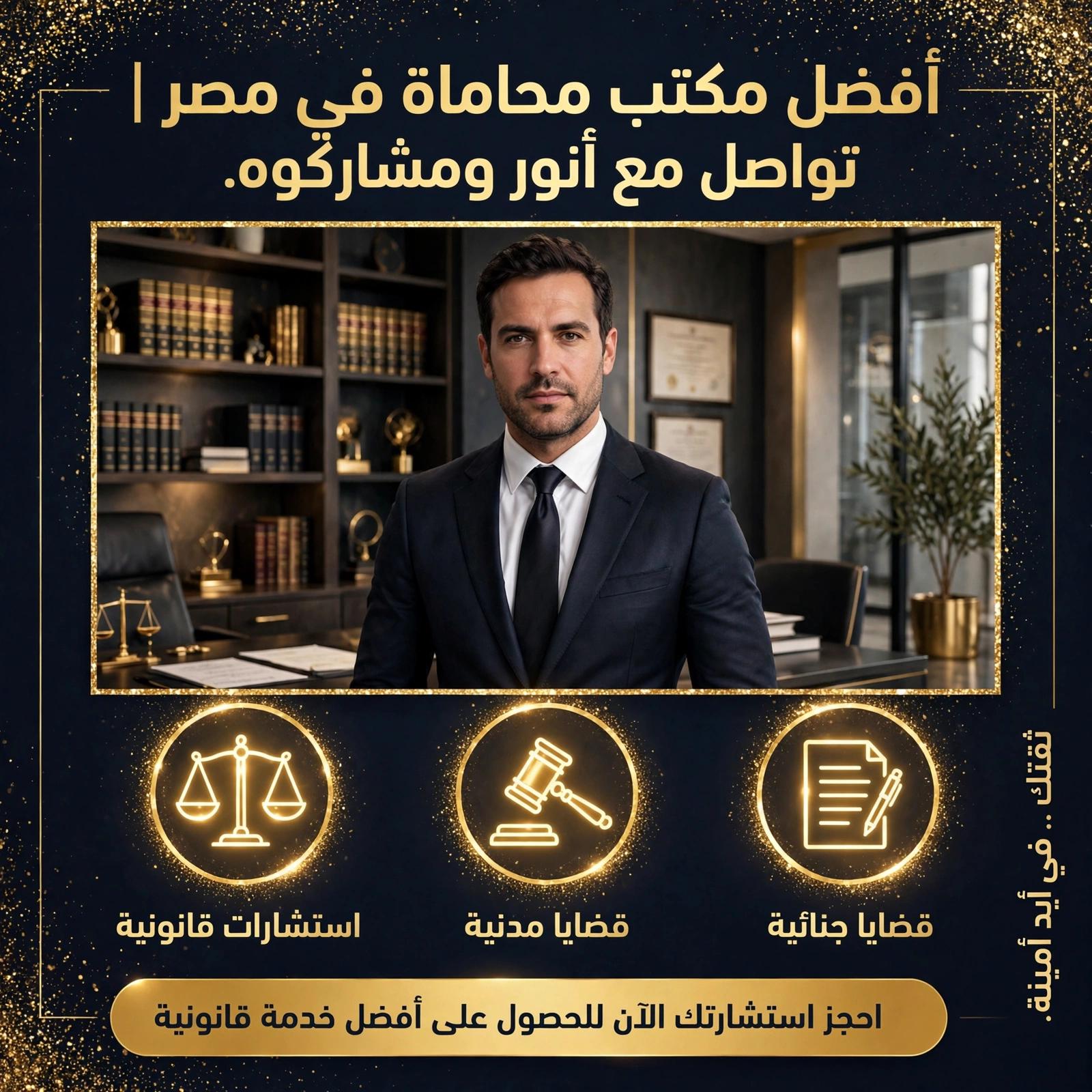 أفضل مكتب محاماة في مصر | تواصل مع أنور ومشاركوه