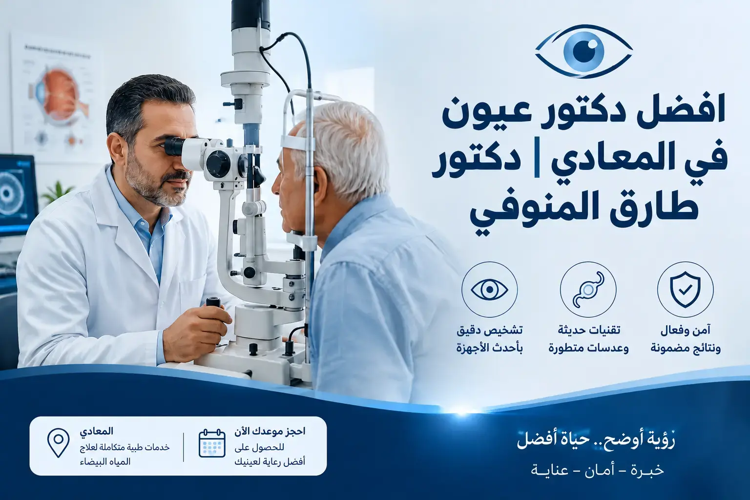 افضل دكتور عيون في المعادي| دكتور طارق المنوفي