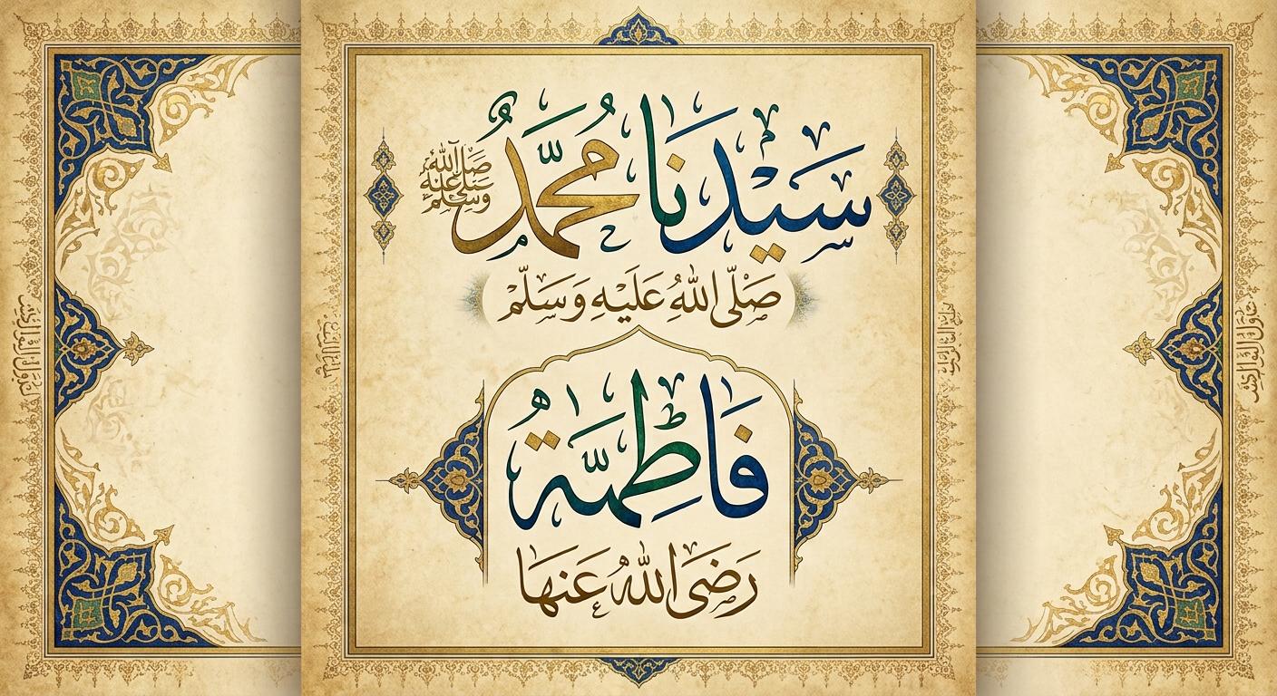 سيدنا محمد سيدنا صلى الله وفاطمة رضى الله عنها 