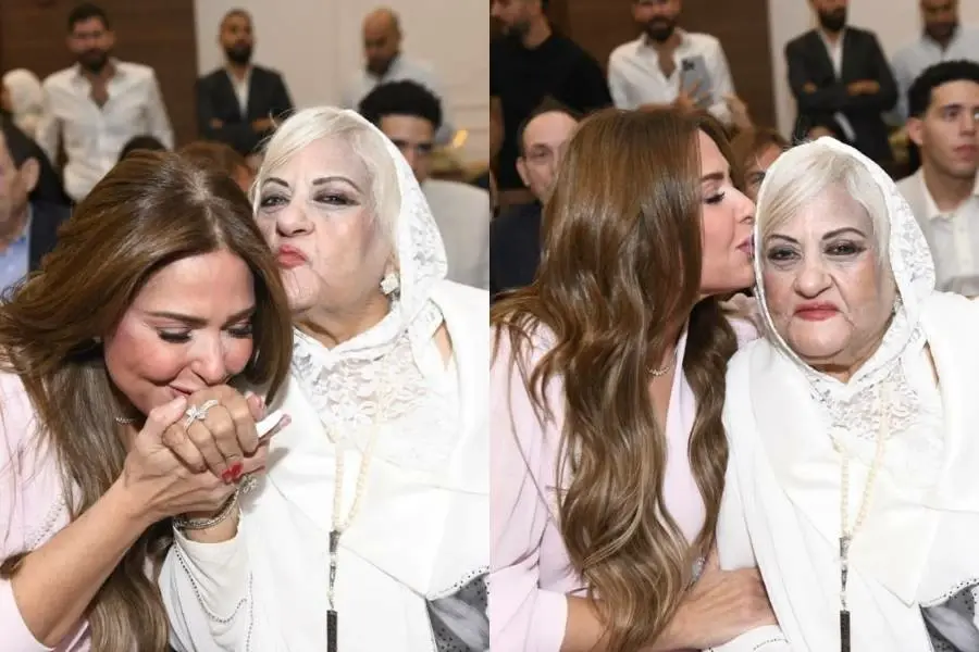والدة الفنانة صابرين تظهر في عقد قران حفيدها نور وسط أفراد الأسرة