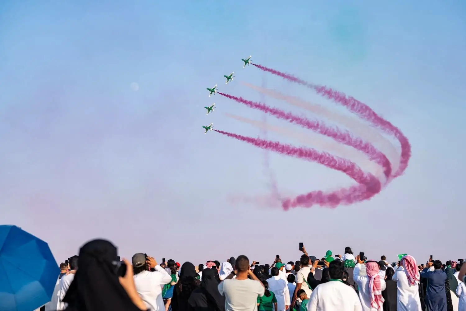 العروض الجوية والعسكرية في الرياض خلال احتفالات اليوم الوطني السعودي الـ96