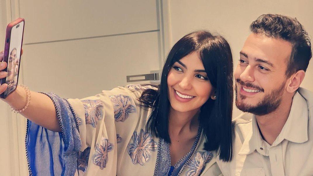 سعد لمجرد وزوجته غيثة العلاكي بعد الحكم بالسجن 10 سنوات في فرنسا