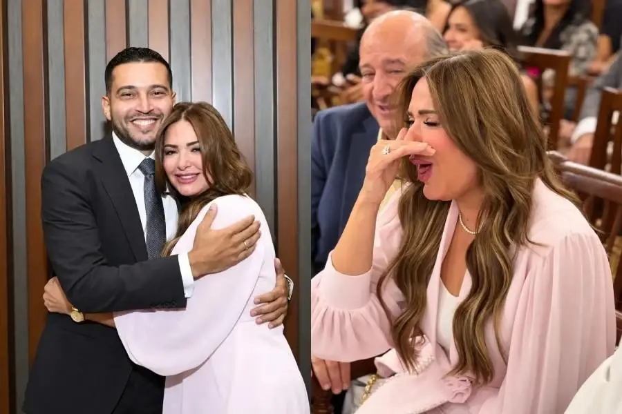الفنانة صابرين تحتفل بعقد قران نجلها نور وسط العائلة والأصدقاء
