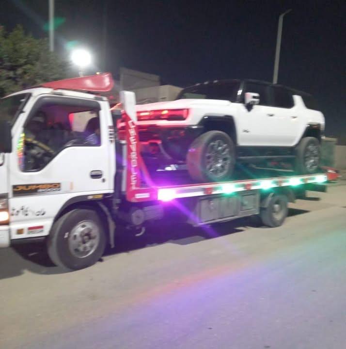 ونش إنقاذ أبو فارس أثناء العمل الميداني
